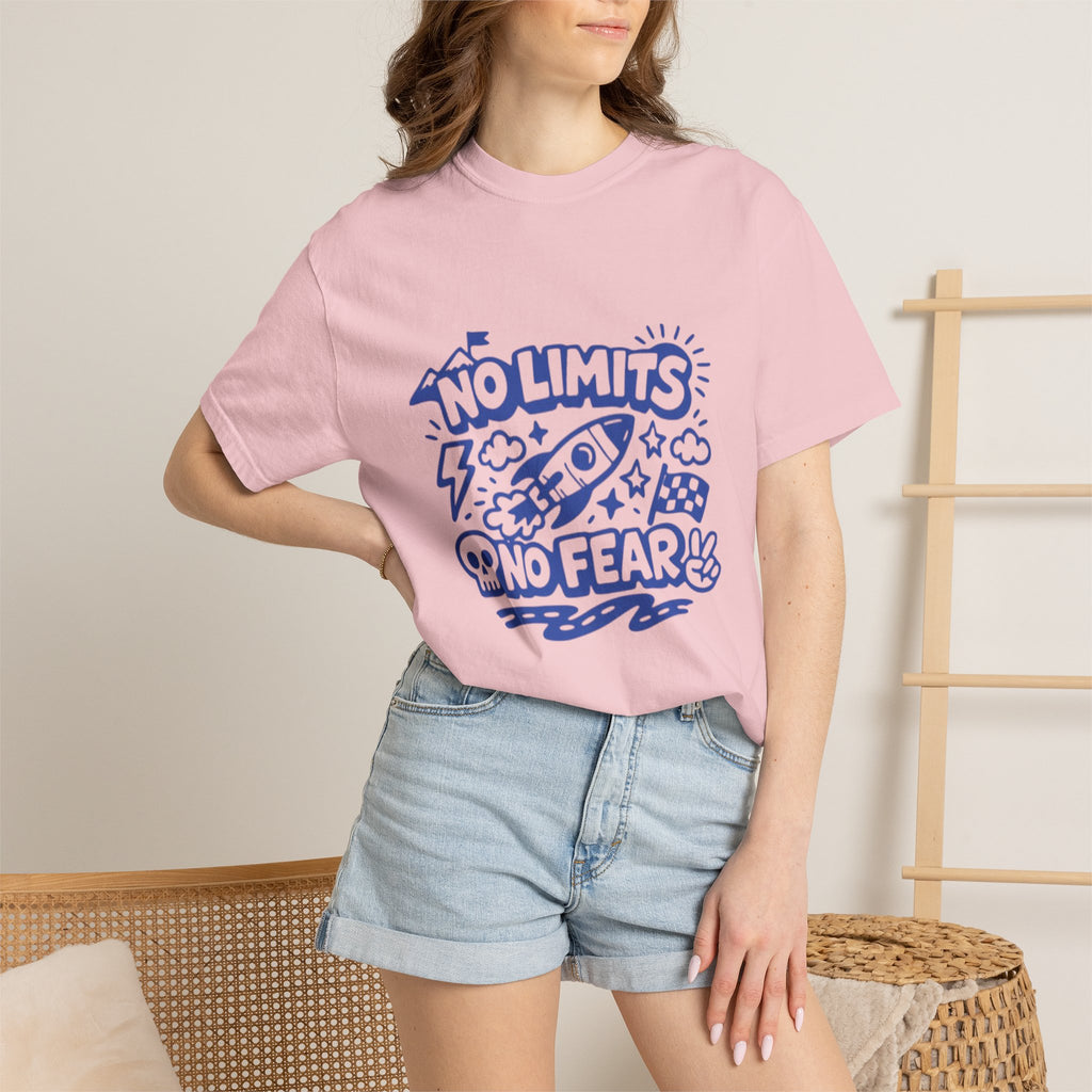 No Limits No Fear Rocket T-Shirt — Retro Inspirational Graphic Tee