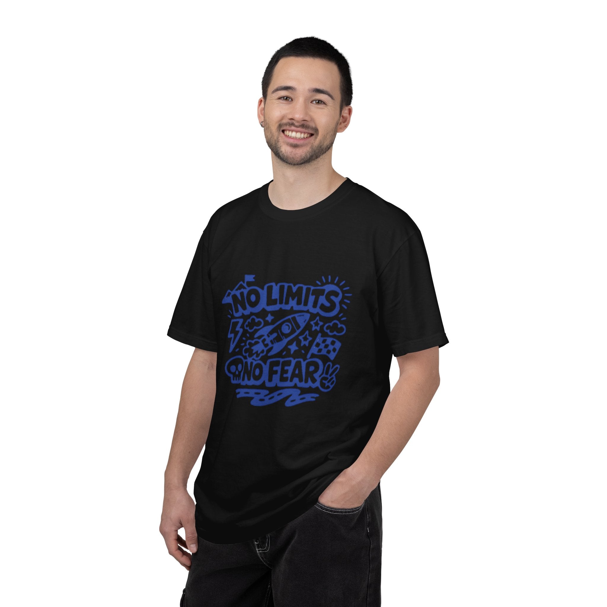 No Limits No Fear Rocket T-Shirt — Retro Inspirational Graphic Tee