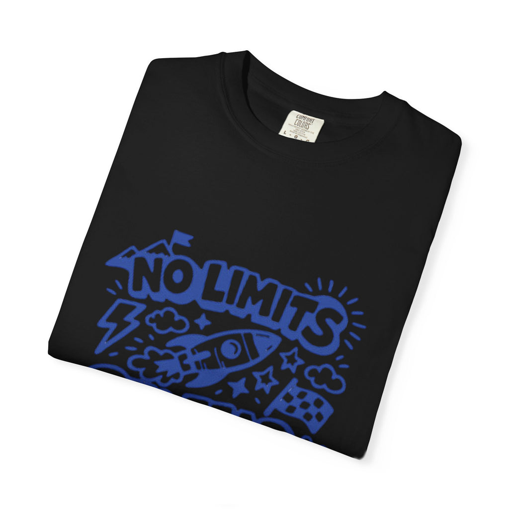 No Limits No Fear Rocket T-Shirt — Retro Inspirational Graphic Tee
