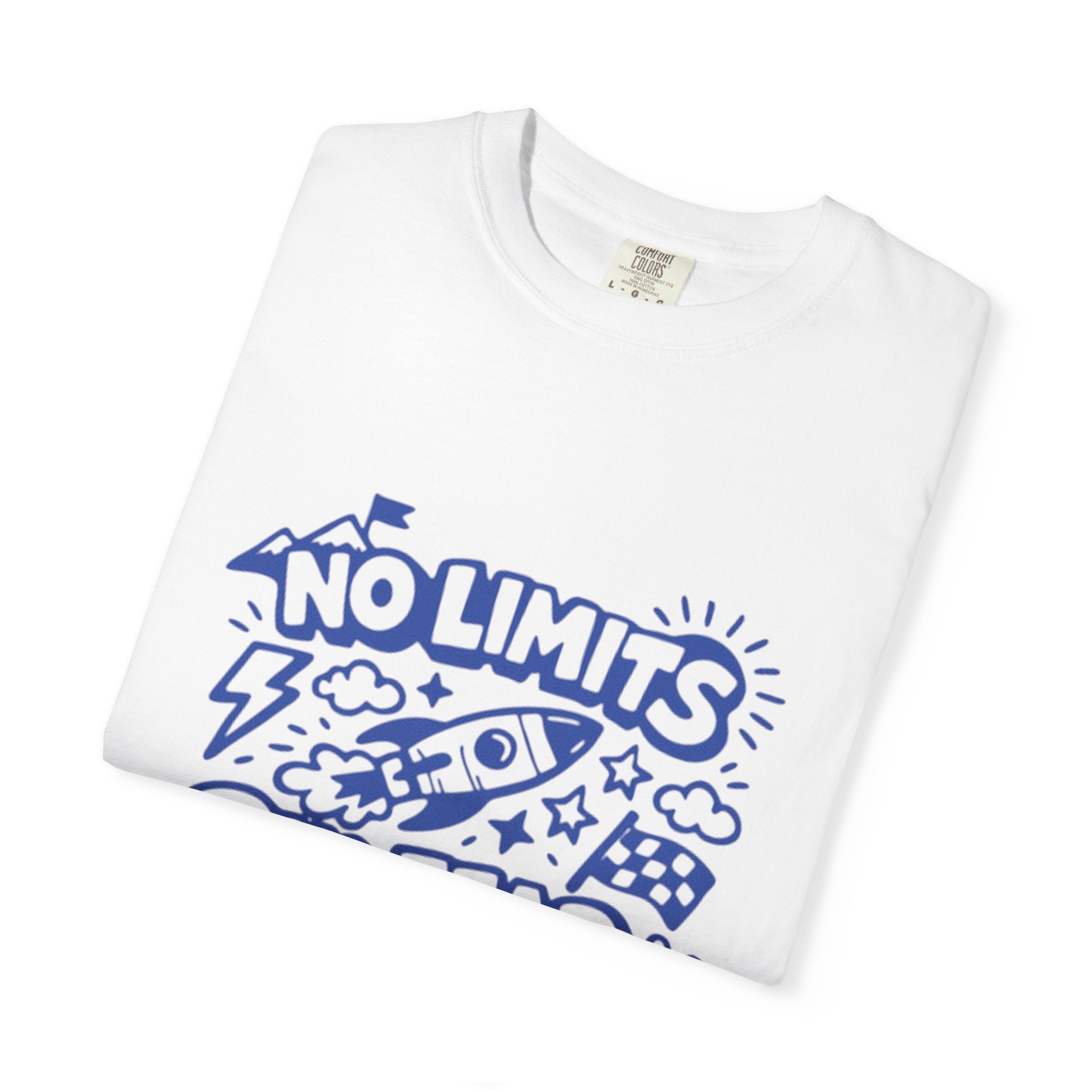 No Limits No Fear Rocket T-Shirt — Retro Inspirational Graphic Tee