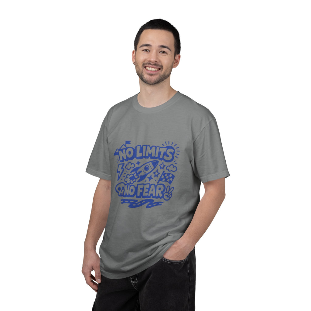 No Limits No Fear Rocket T-Shirt — Retro Inspirational Graphic Tee