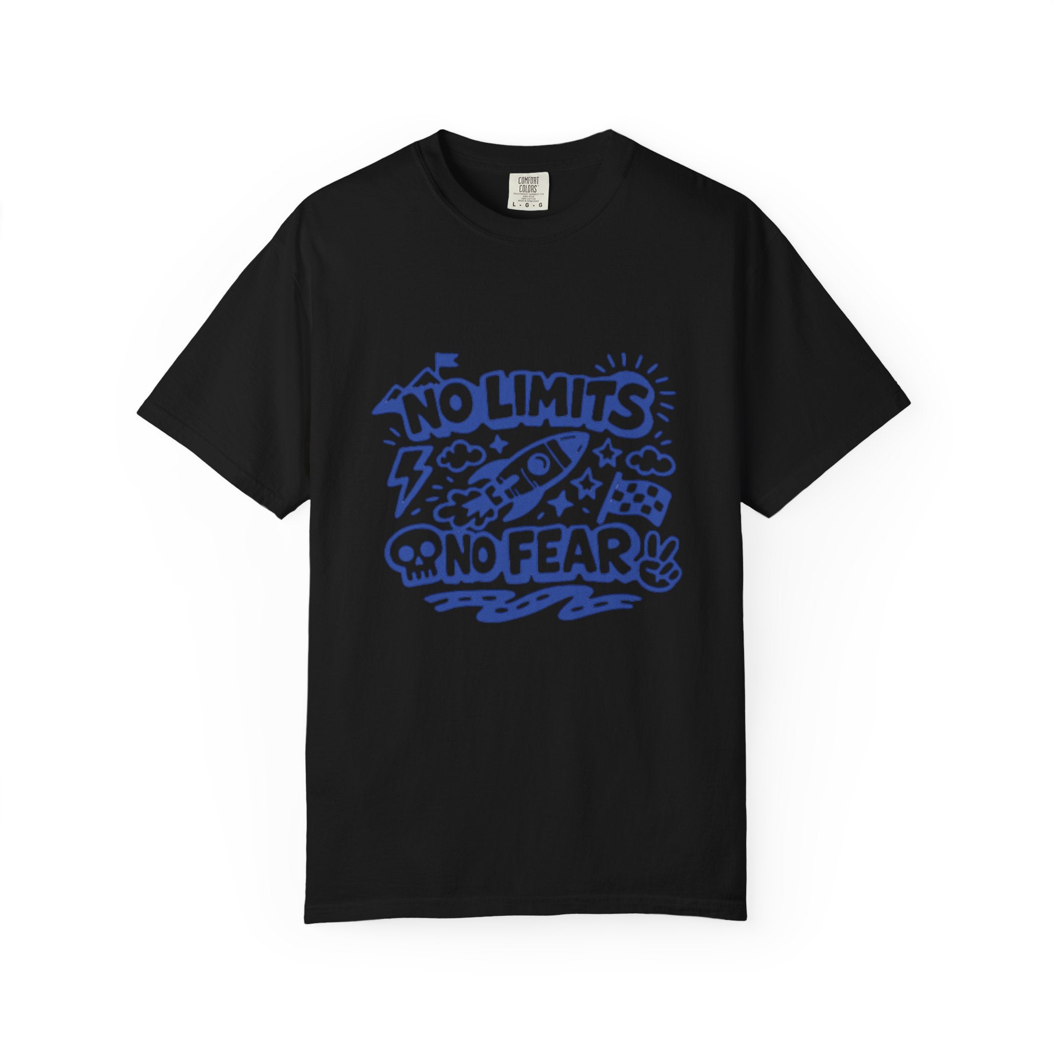 No Limits No Fear Rocket T-Shirt — Retro Inspirational Graphic Tee