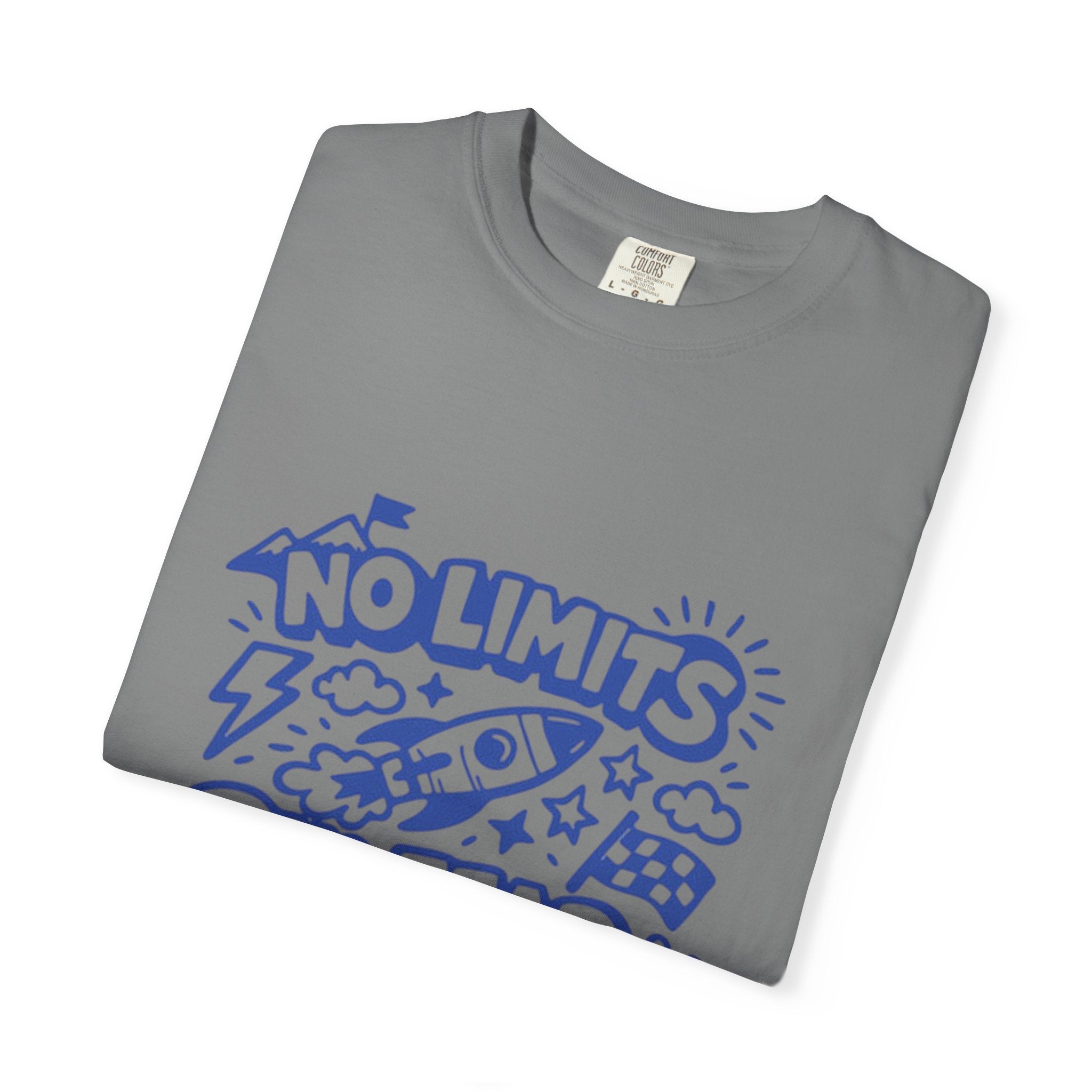No Limits No Fear Rocket T-Shirt — Retro Inspirational Graphic Tee
