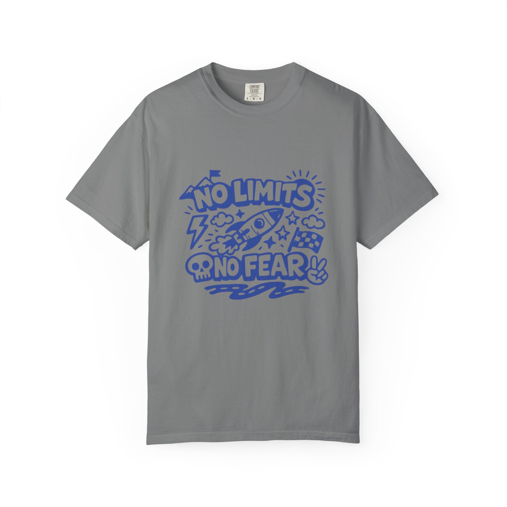 No Limits No Fear Rocket T-Shirt — Retro Inspirational Graphic Tee