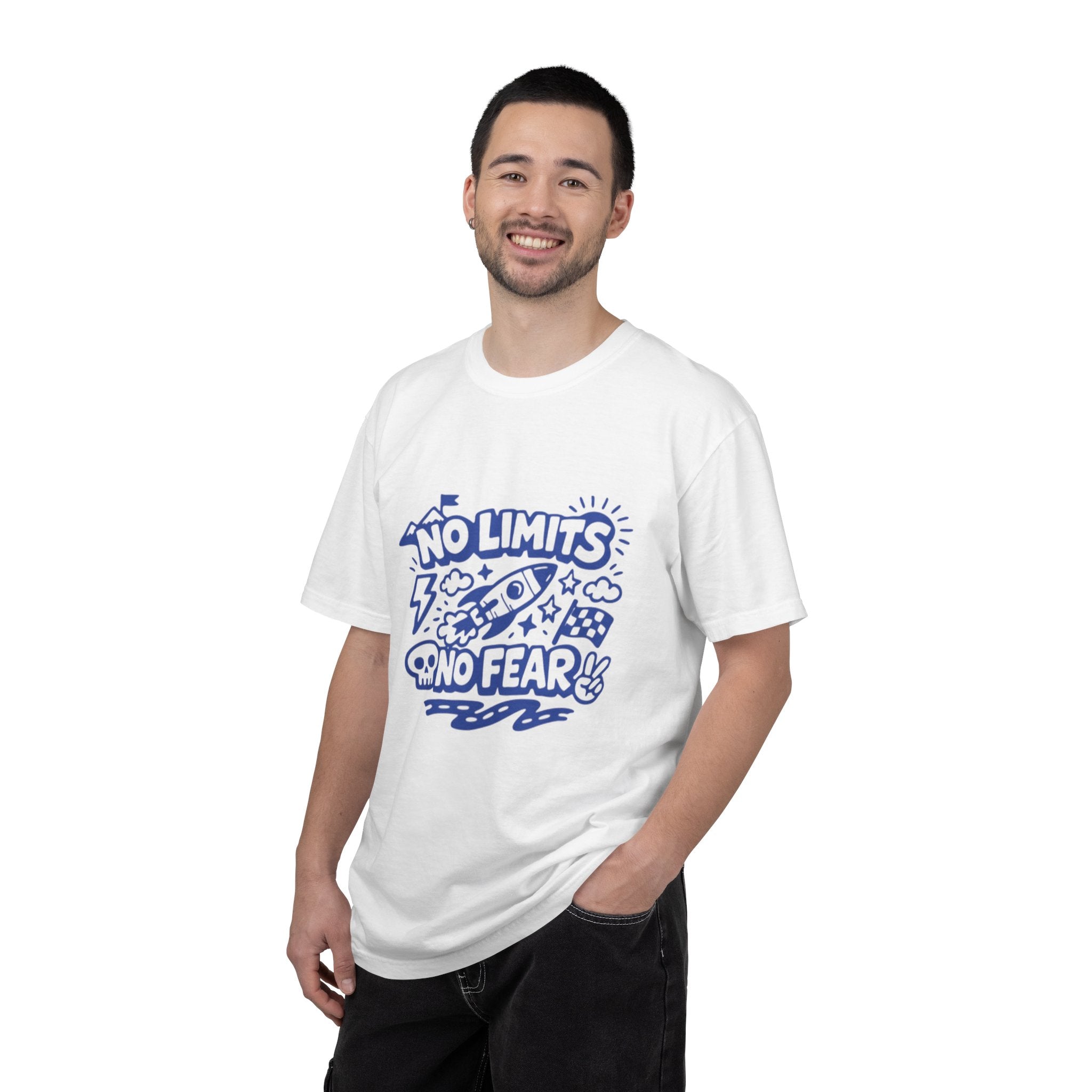 No Limits No Fear Rocket T-Shirt — Retro Inspirational Graphic Tee