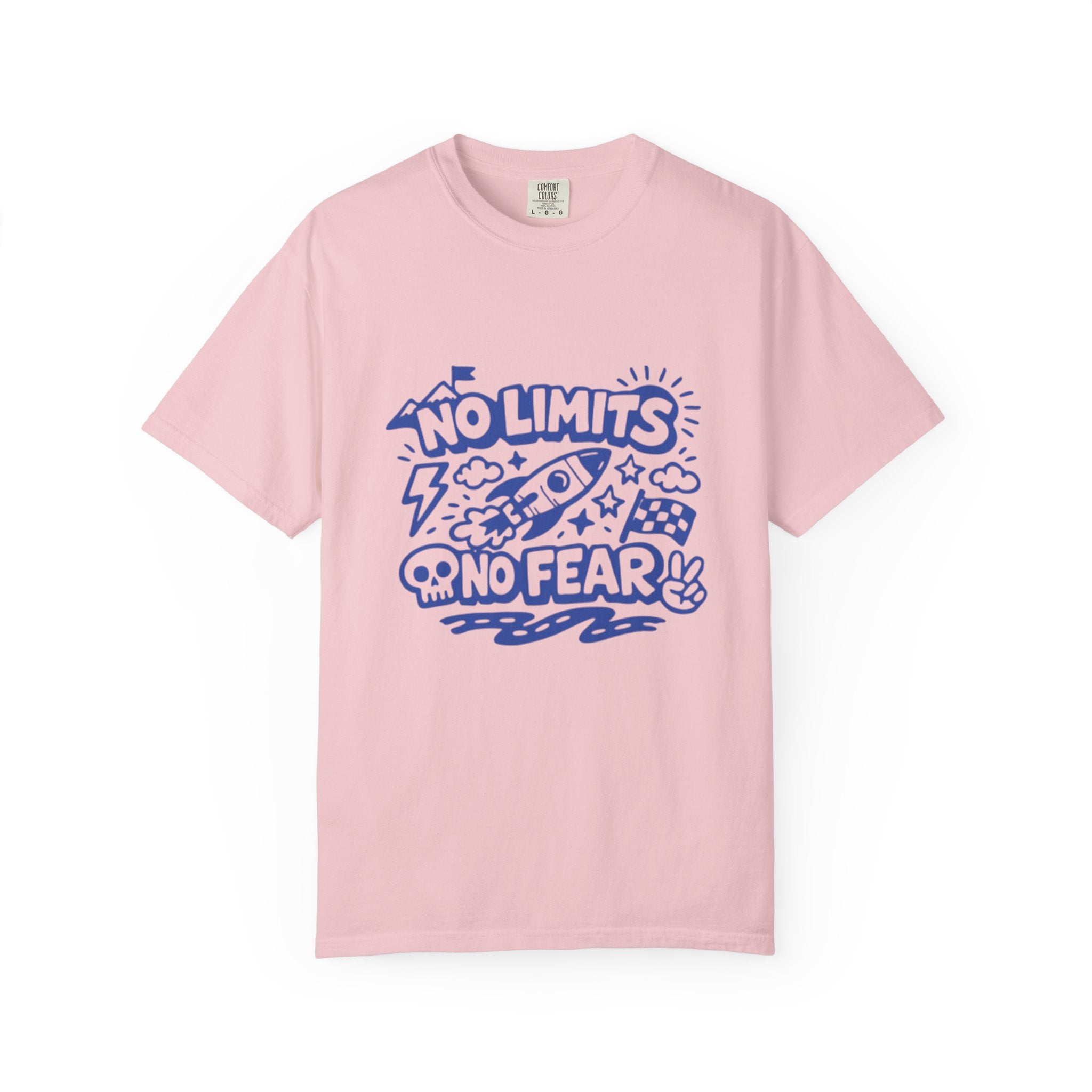 No Limits No Fear Rocket T-Shirt — Retro Inspirational Graphic Tee