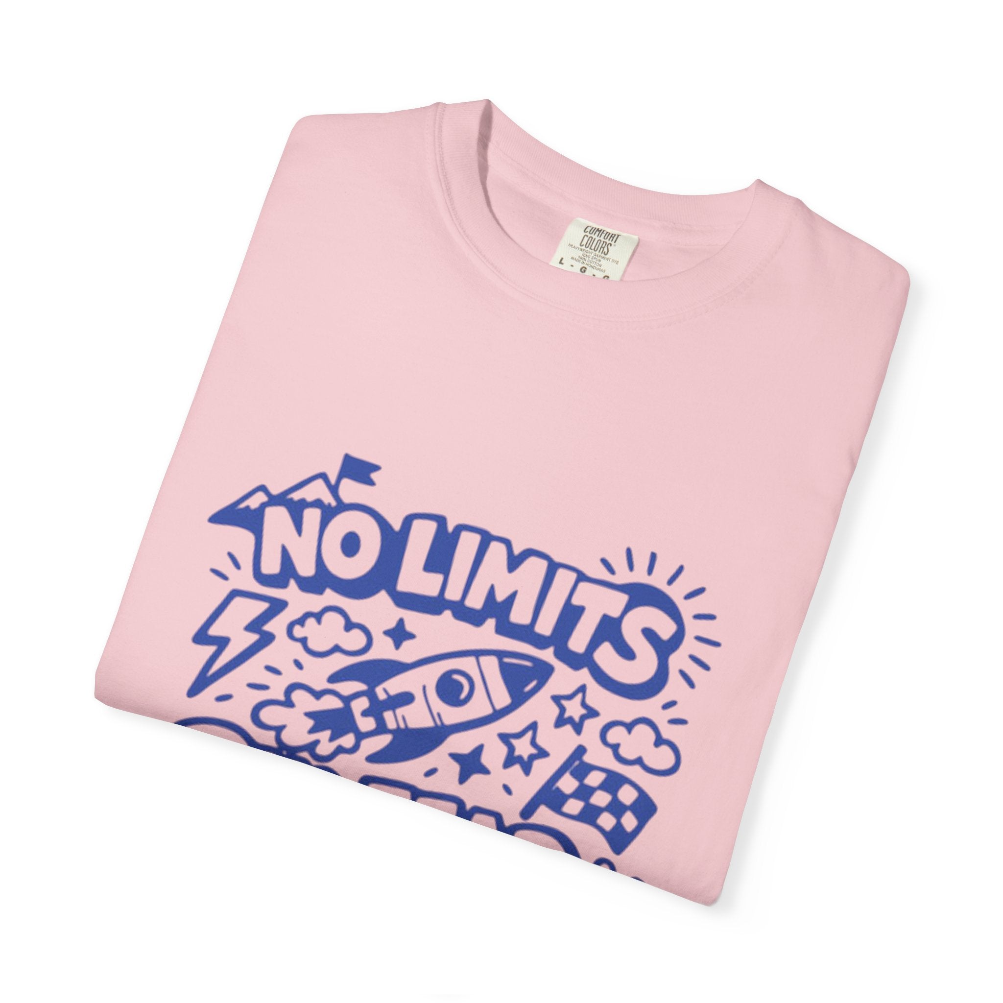 No Limits No Fear Rocket T-Shirt — Retro Inspirational Graphic Tee