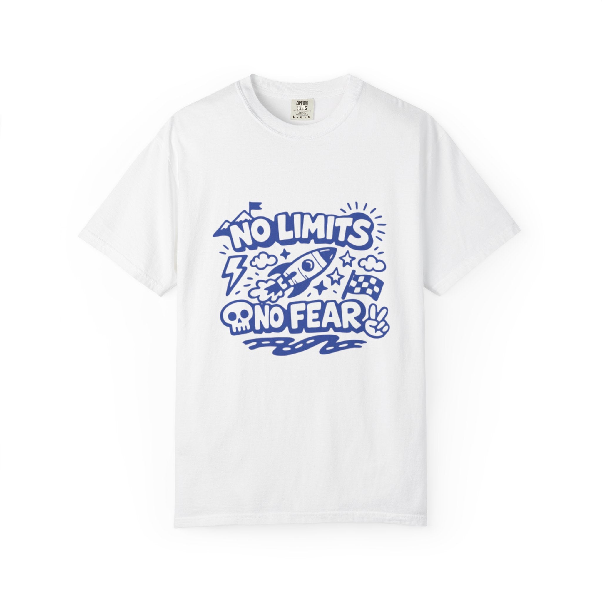 No Limits No Fear Rocket T-Shirt — Retro Inspirational Graphic Tee